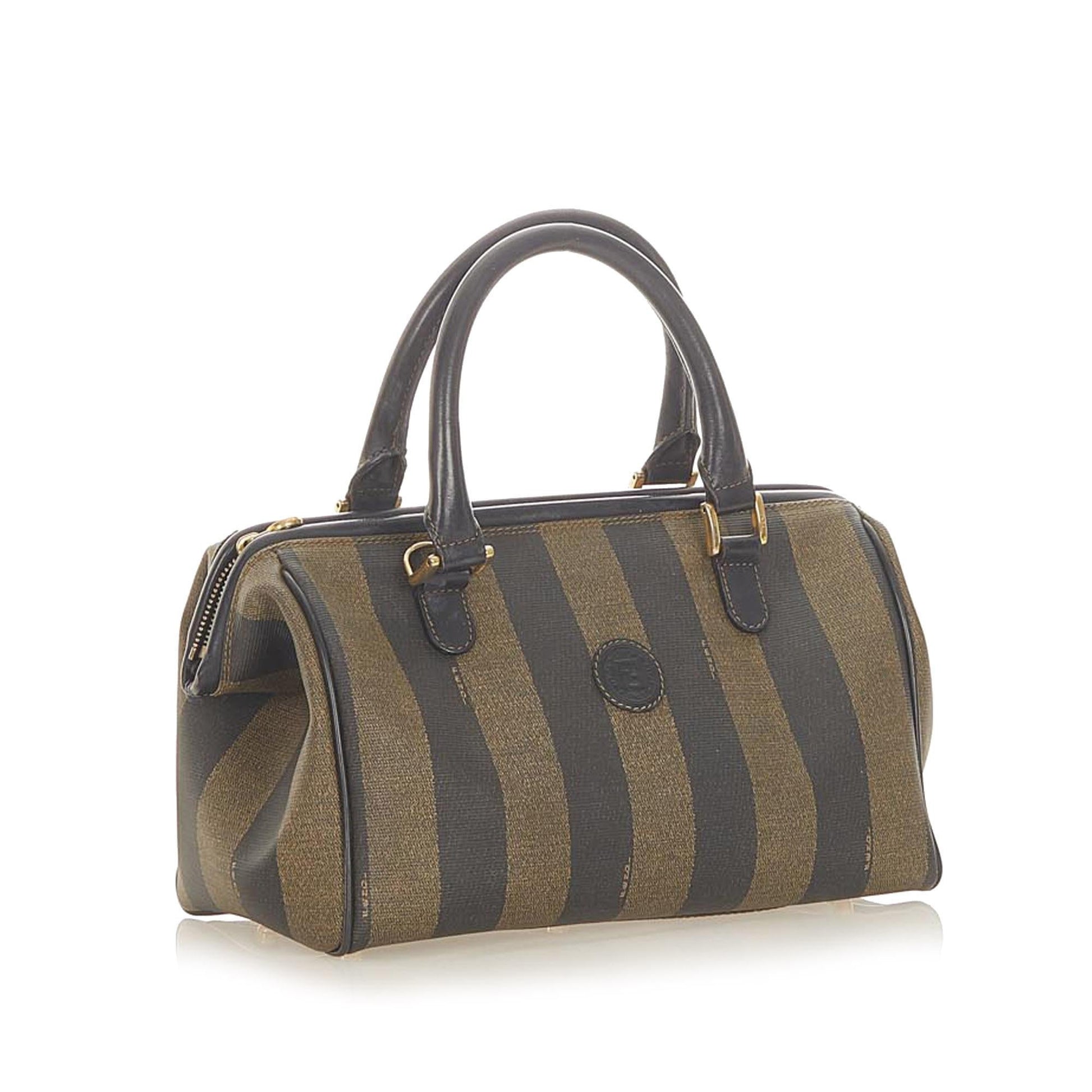 Fendi Pequin Boston Bag