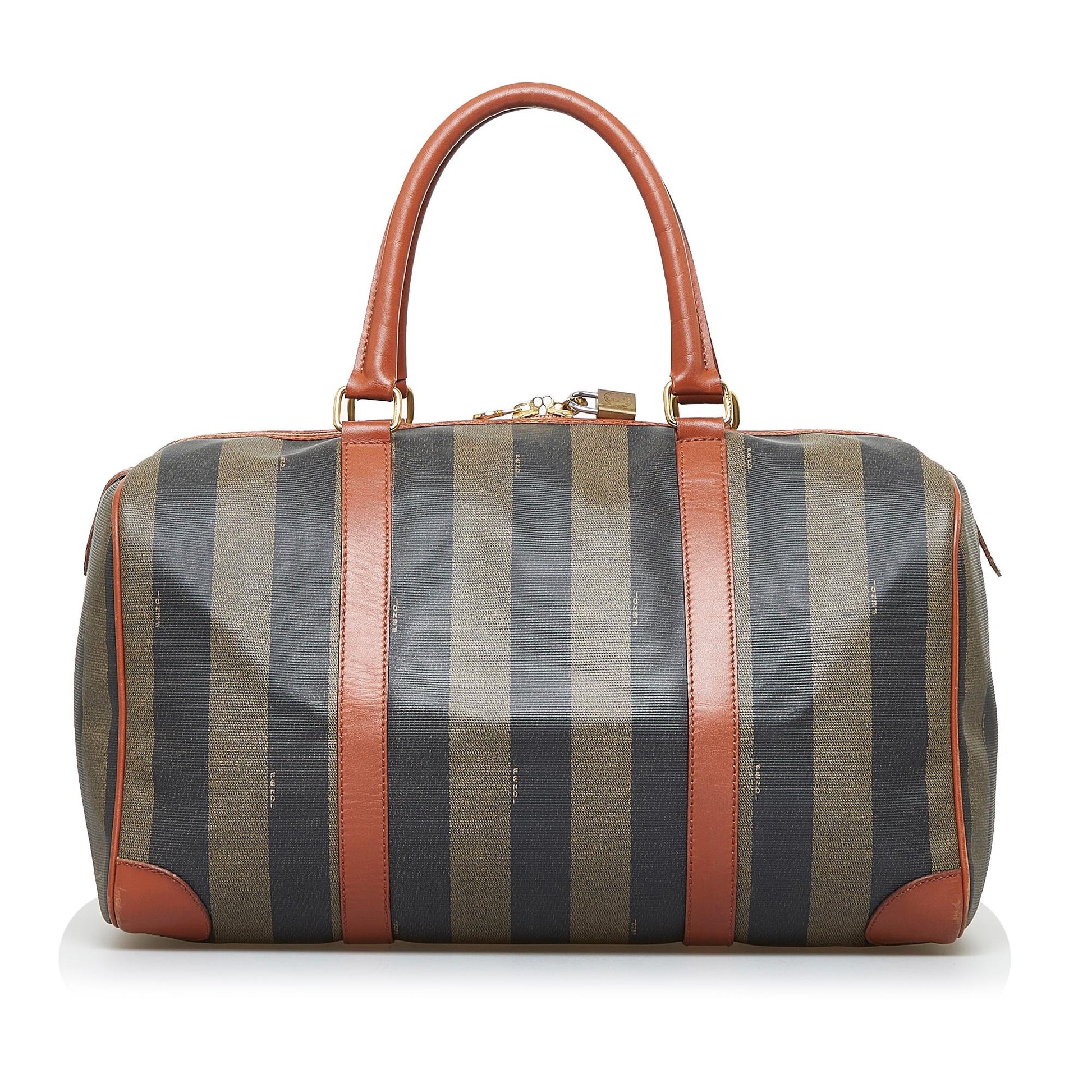 Fendi Pequin Boston Bag