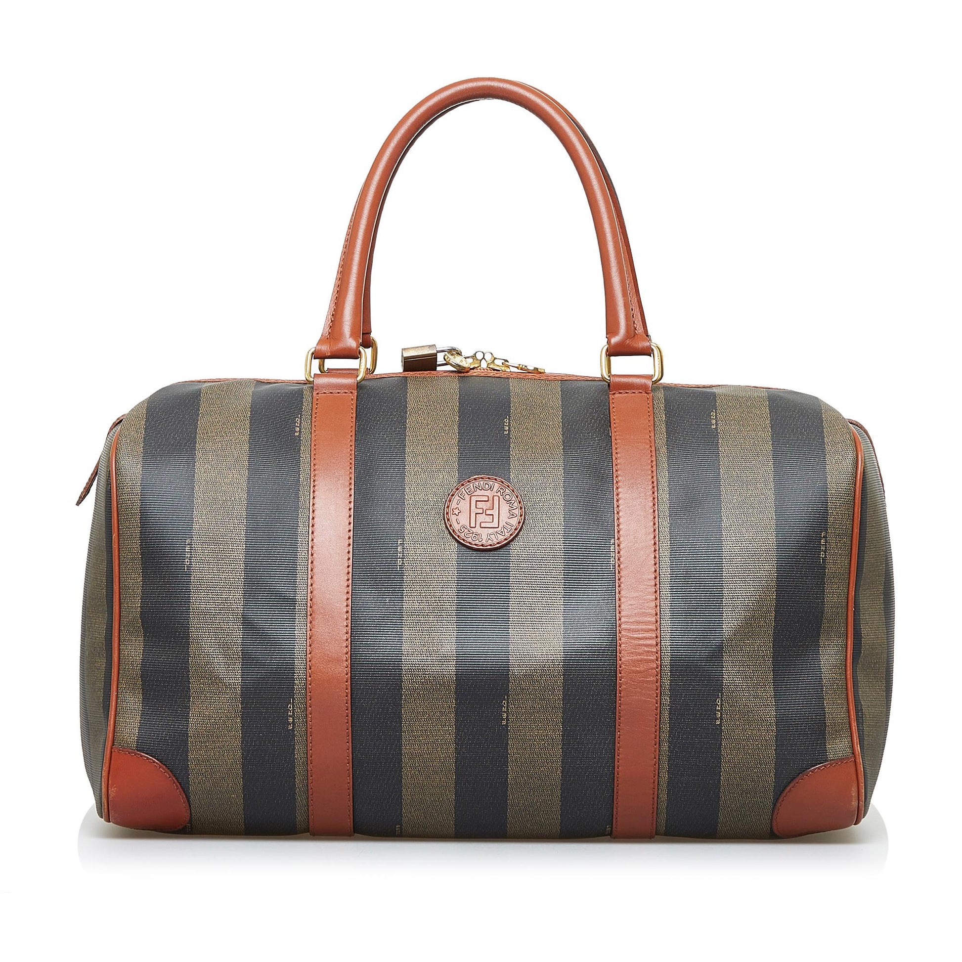 Fendi Pequin Boston Bag