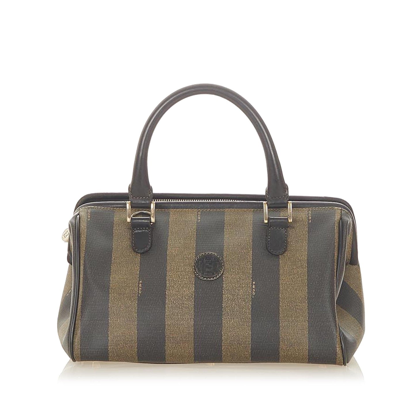 Fendi Pequin Canvas Handbag (31689)