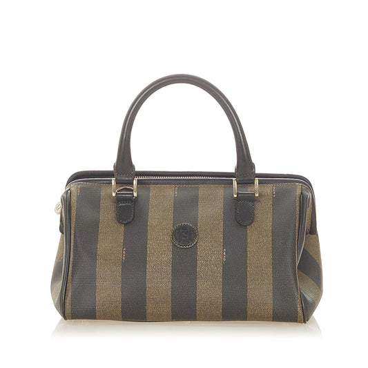 Fendi Pequin Canvas Handbag (31689)