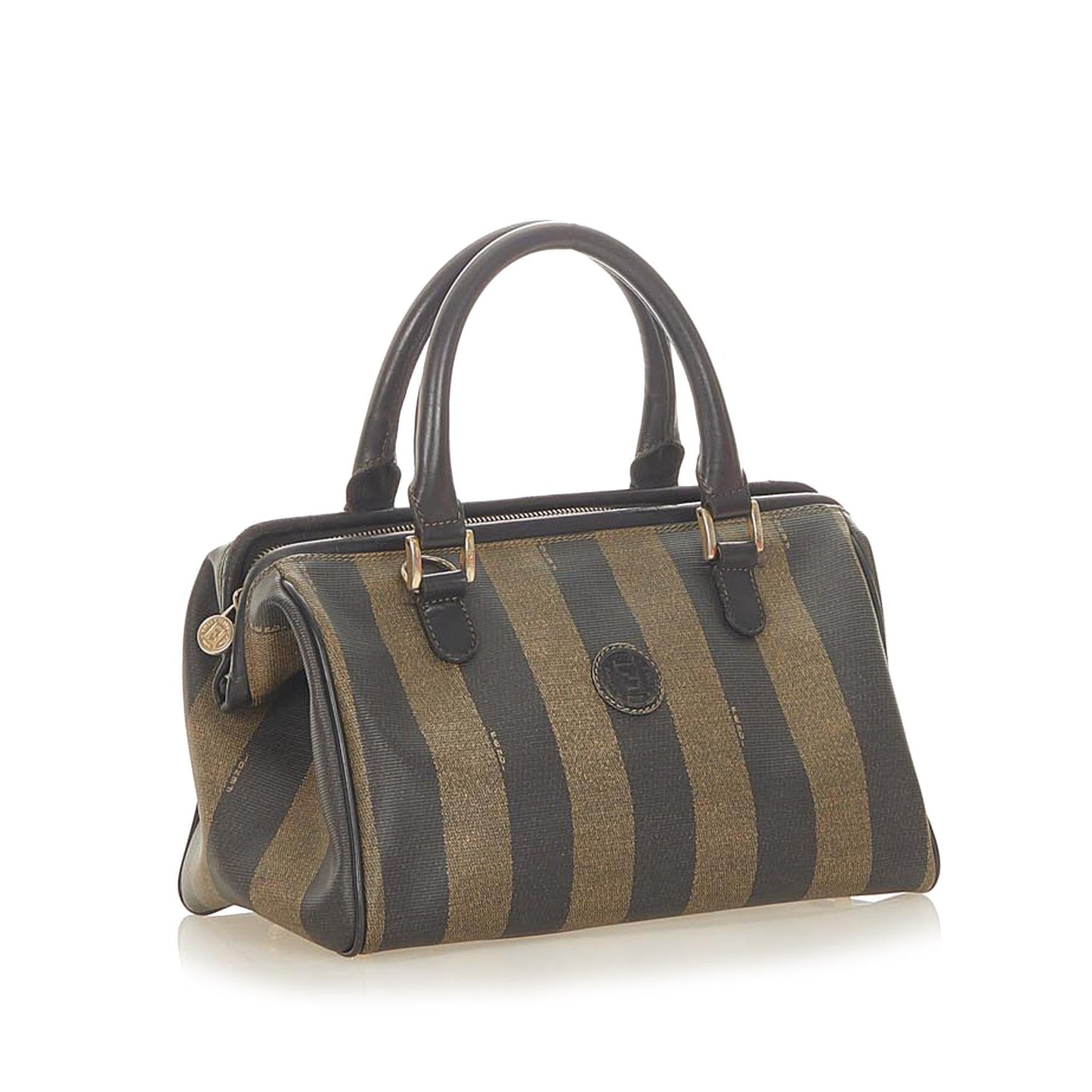 Fendi Pequin Canvas Handbag (31689)
