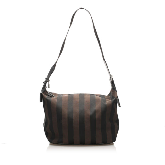 Fendi Pequin Canvas Shoulder Bag (11396)