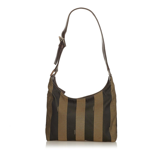 Fendi Pequin Canvas Shoulder Bag (25160)