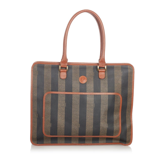 Fendi Pequin Canvas Tote Bag (23640)