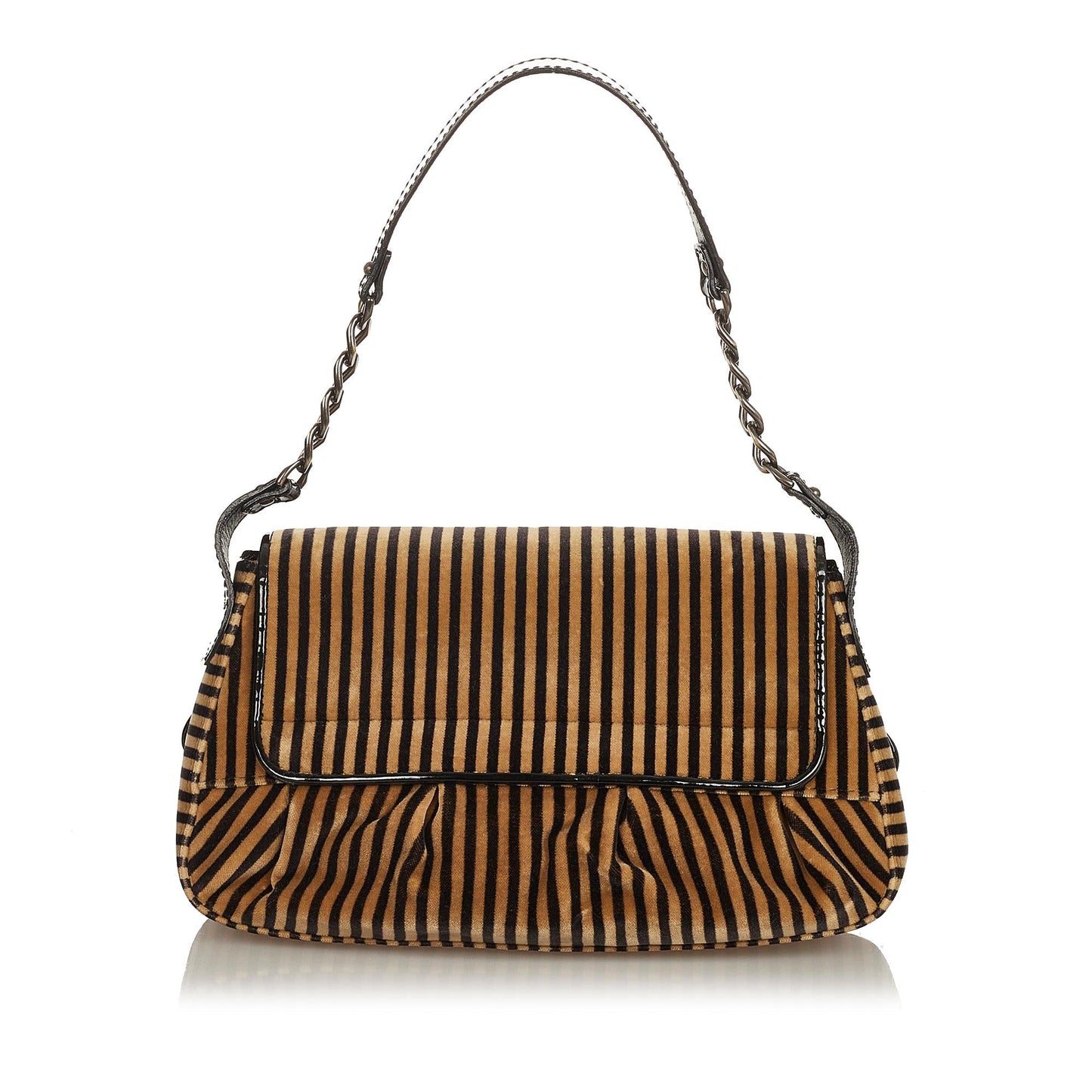 Fendi Pequin Velvet Shoulder Bag (28518)