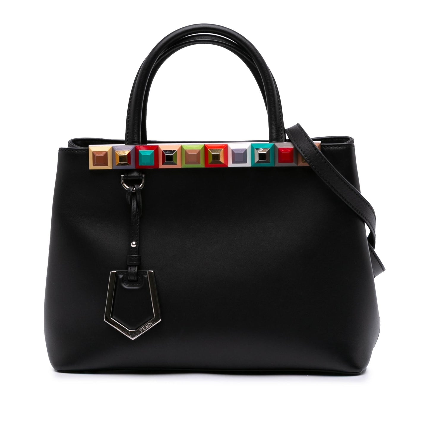 Fendi Petite Studded Leather 2Jours Satchel