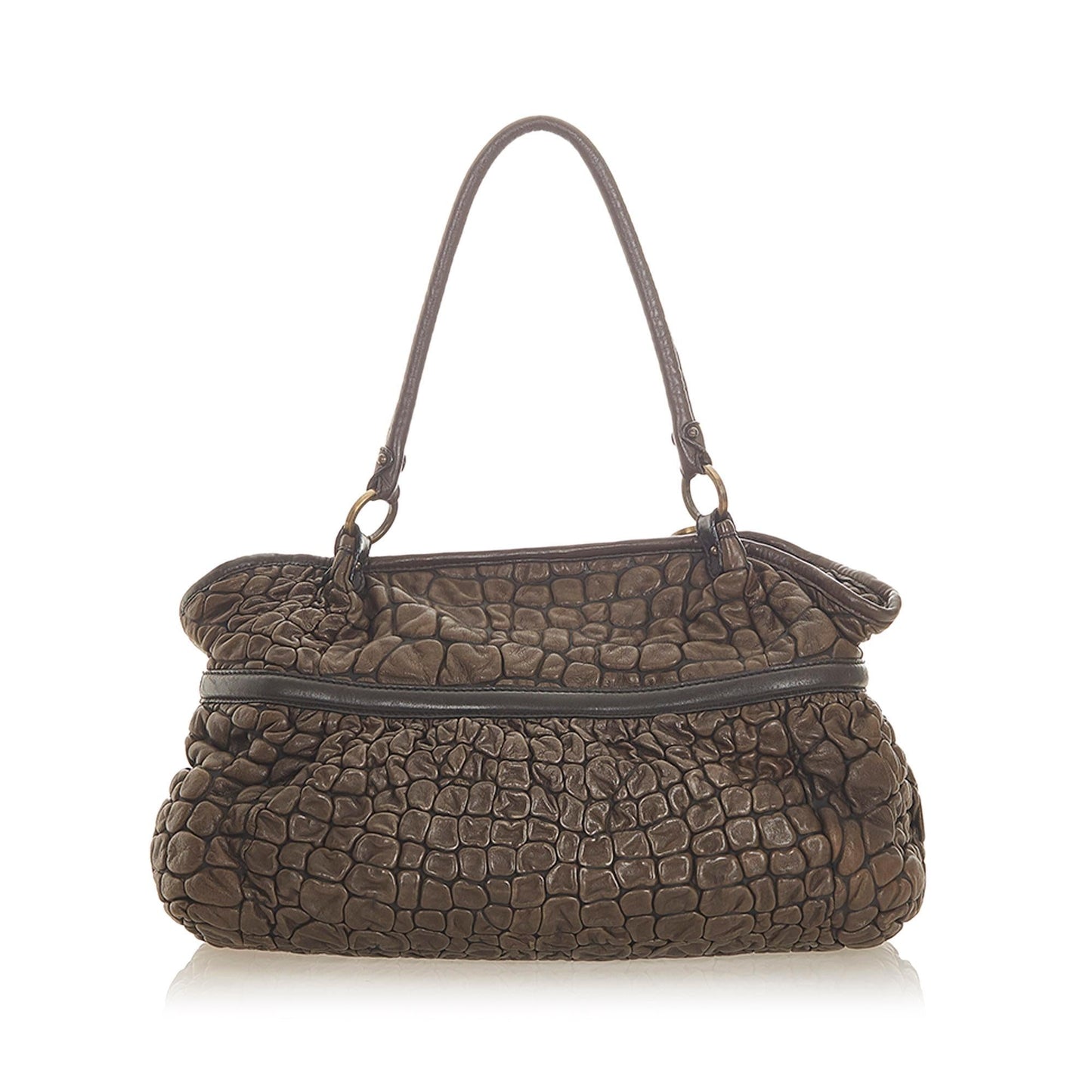 Fendi Puckered Bubble Leather Chef Shoulder Bag (32371)