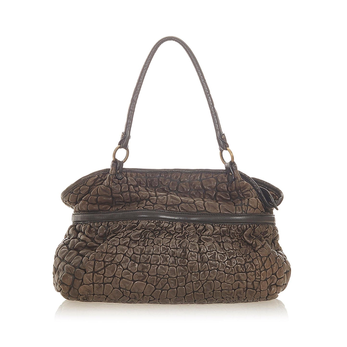 Fendi Puckered Bubble Leather Chef Shoulder Bag (32371)