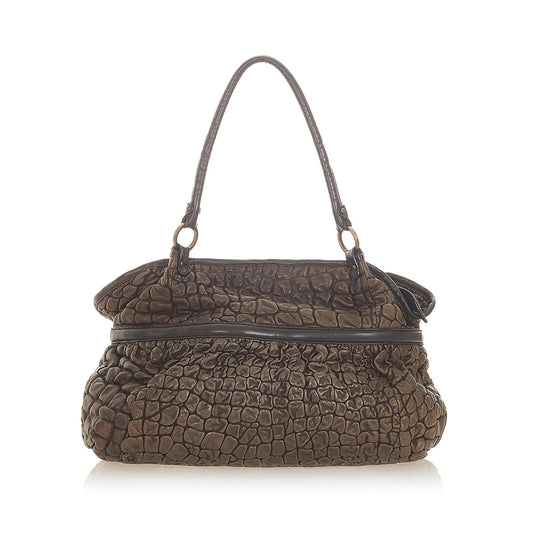 Fendi Puckered Bubble Leather Chef Shoulder Bag (32371)