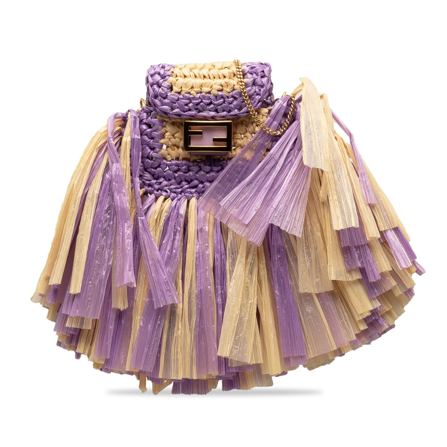 Fendi Raffia Intreccio Pico Baguette (DjF5h6)