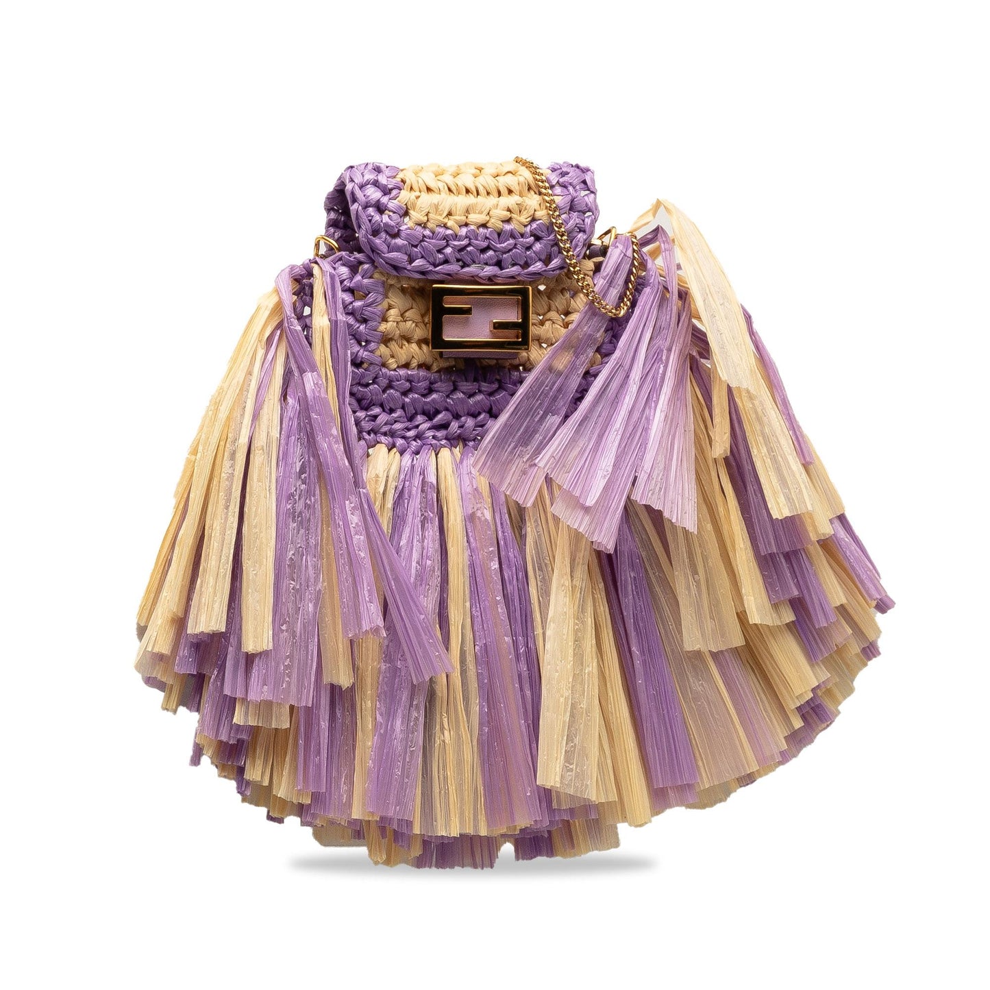 Fendi Raffia Intreccio Pico Baguette (DjF5h6)
