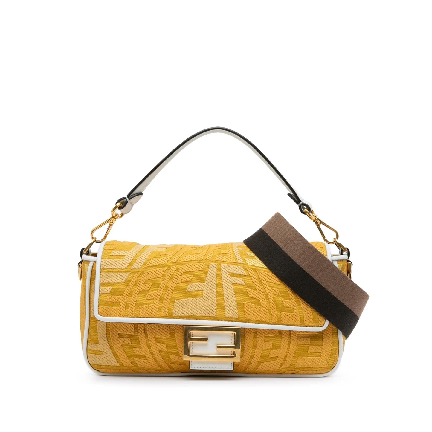 Fendi Sarah Coleman FF Canvas Fisheye Baguette Satchel