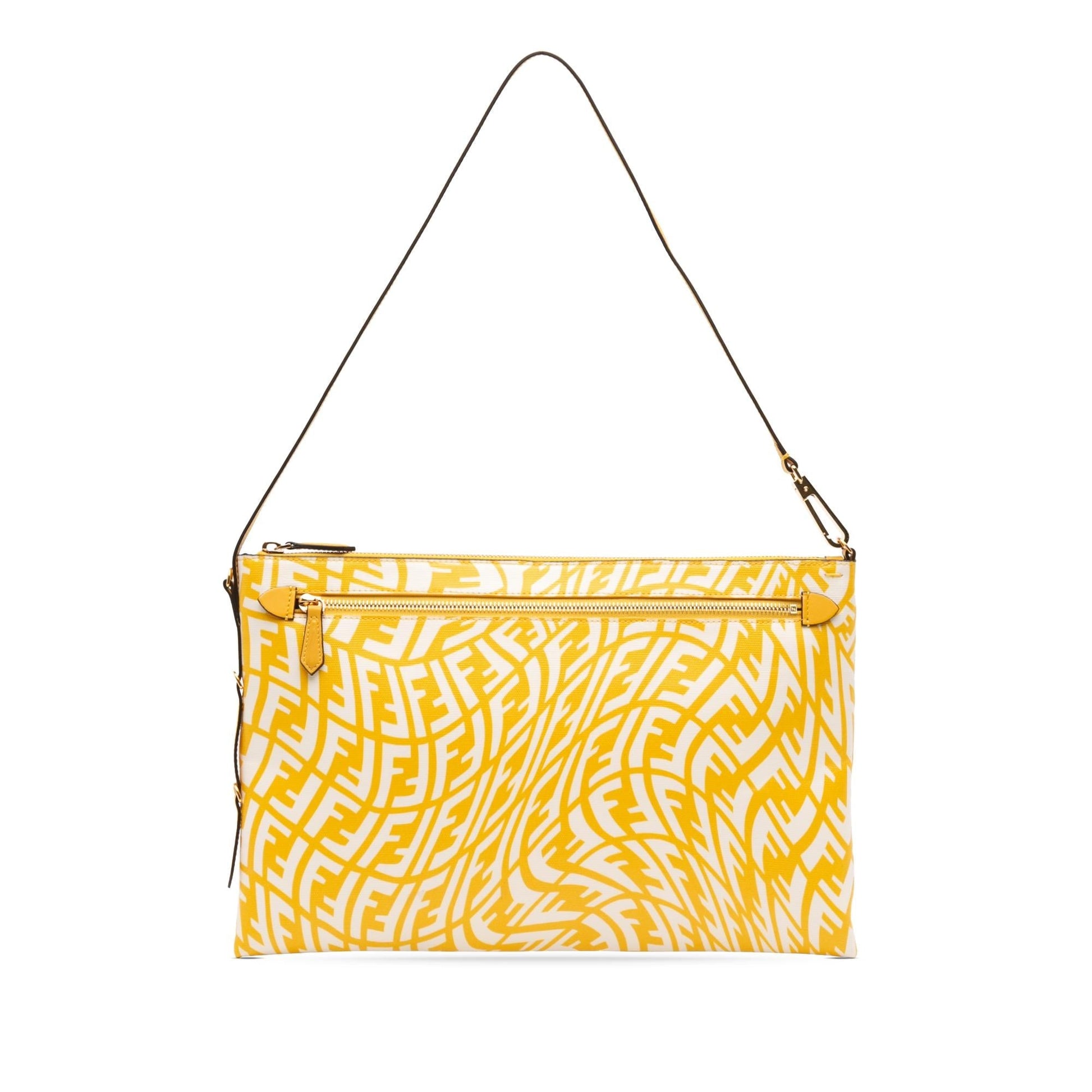 Fendi Sarah Coleman Zucca Coated Canvas Vertigo Shoulder Bag