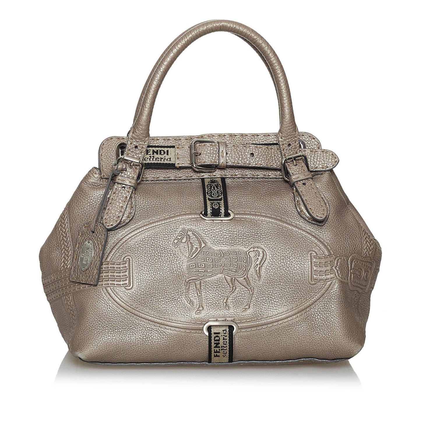 Fendi Selleria Borghese Leather Handbag (28253)