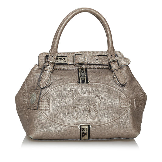 Fendi Selleria Borghese Leather Handbag (28253)