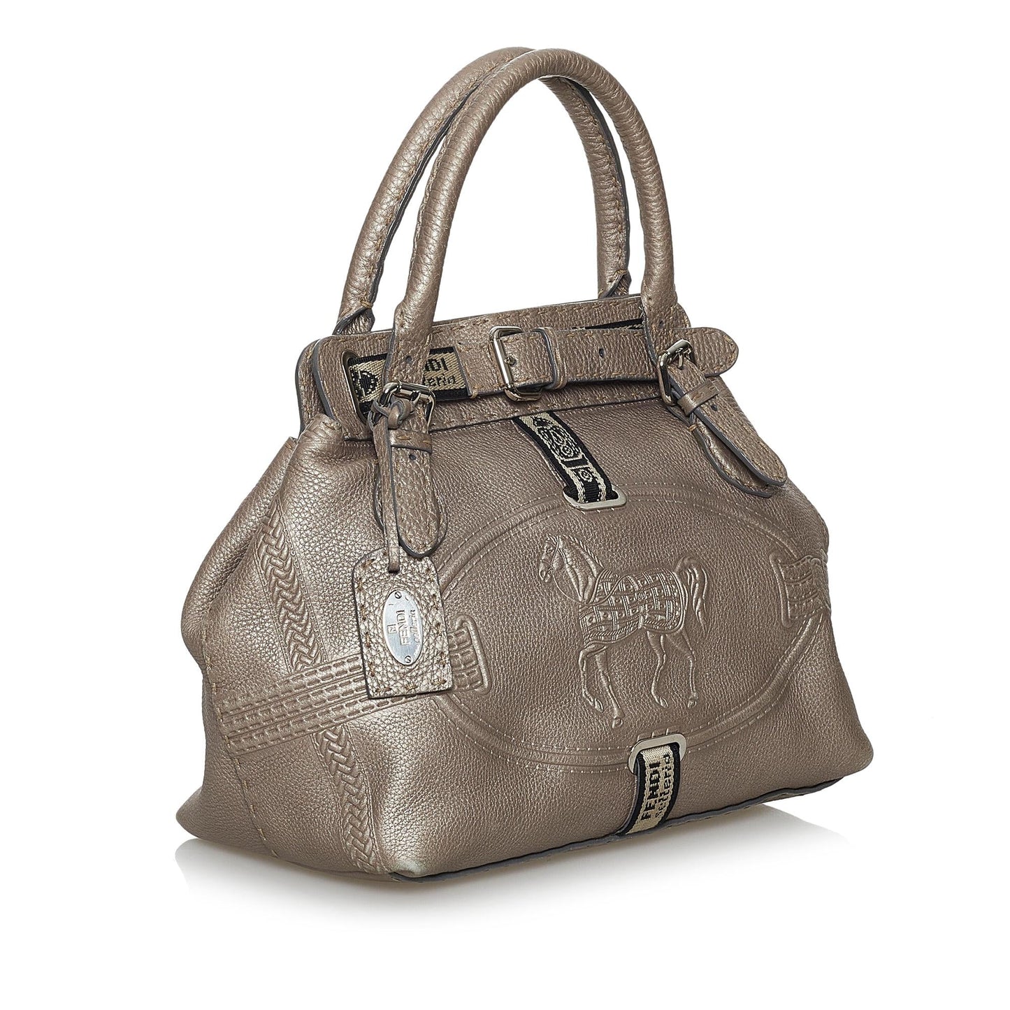 Fendi Selleria Borghese Leather Handbag (28253)
