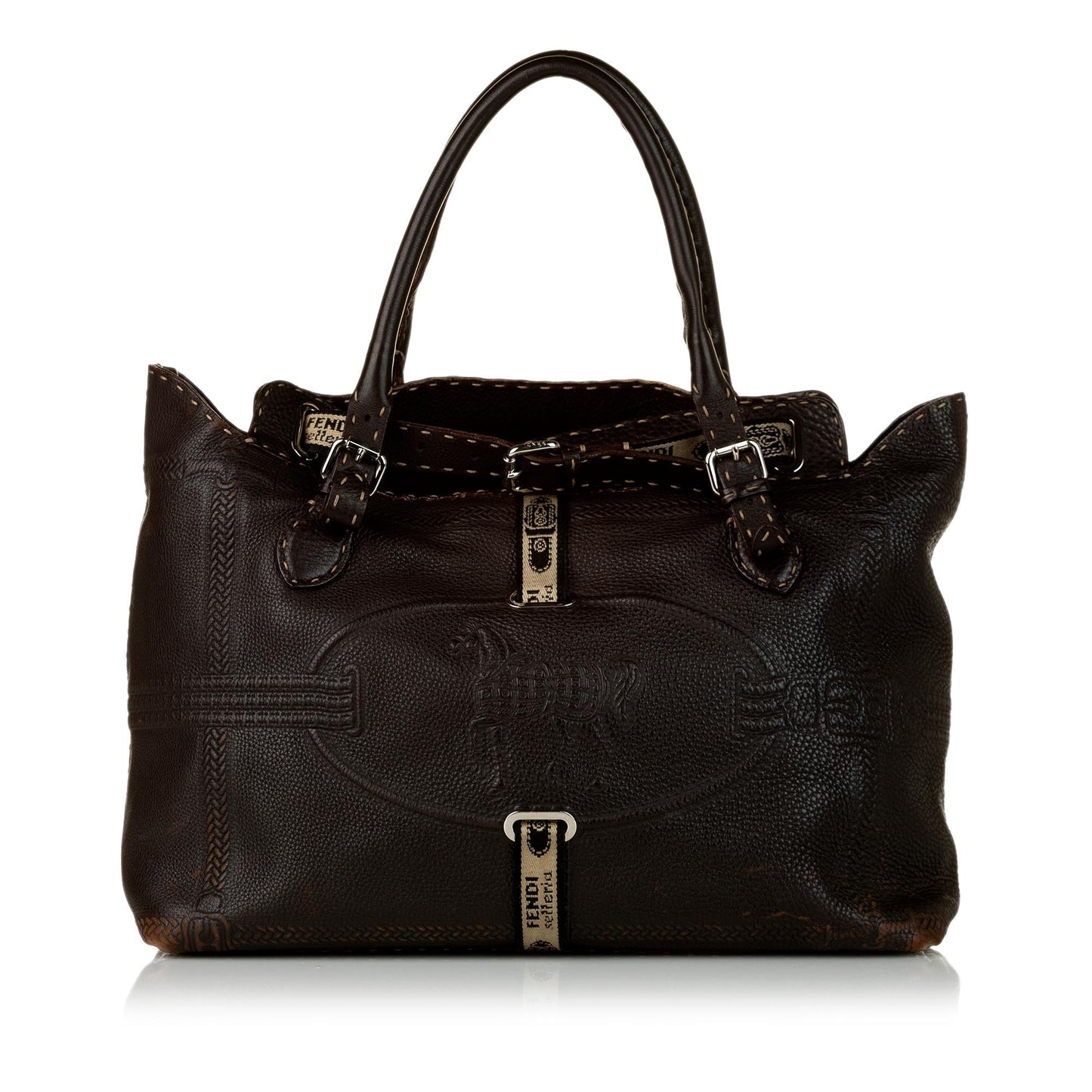 Fendi Selleria Grand Borghese Leather Handbag (31434)