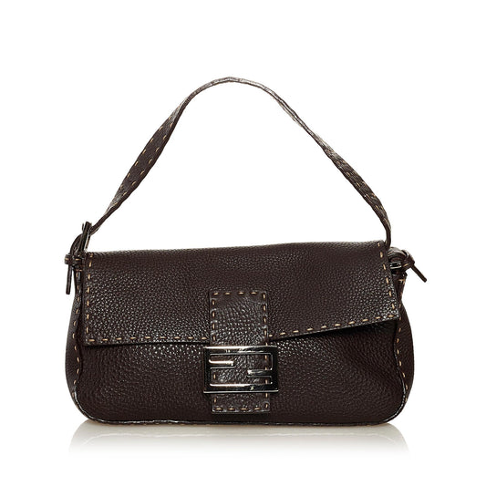 Fendi Selleria Leather Baguette (34890)