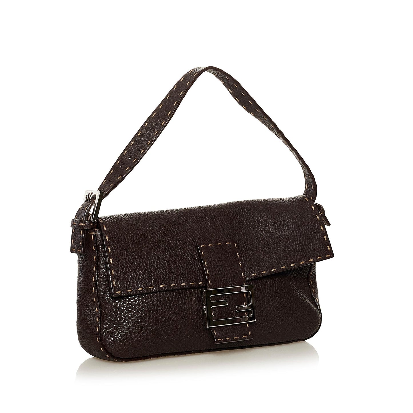 Fendi Selleria Leather Baguette (34890)