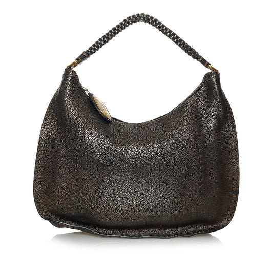 Fendi Selleria Leather Hobo Bag (37579)