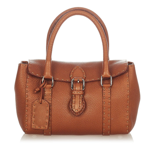 Fendi Selleria Linda Leather Handbag (26196)