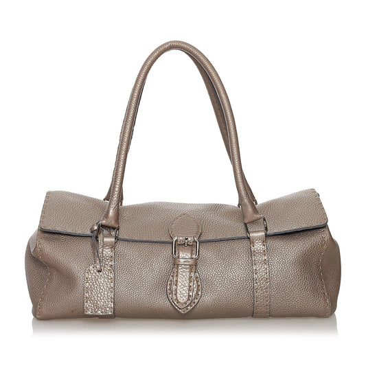 Fendi Selleria Linda Leather Handbag (33666)
