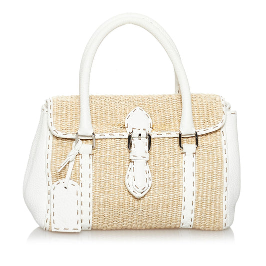 Fendi Selleria Linda Raffia Handbag (29727)