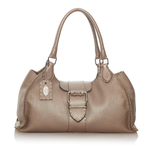 Fendi Selleria Sporty Leather Shoulder Bag (27367)