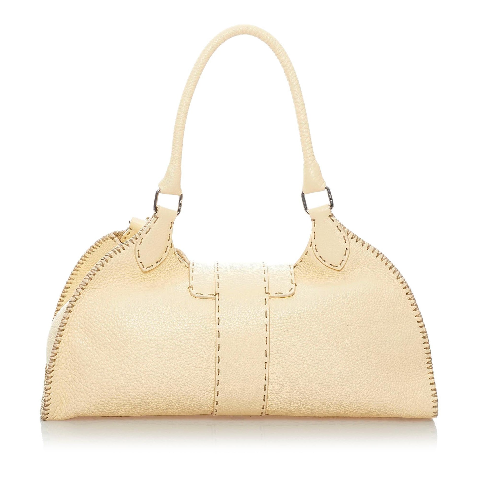 Fendi Selleria Sporty Leather Shoulder Bag