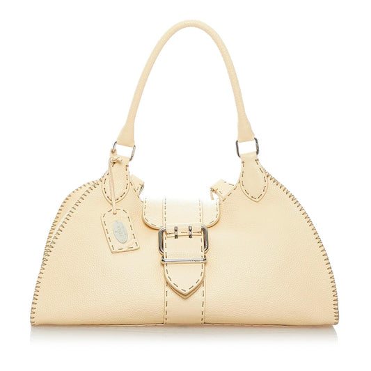 Fendi Selleria Sporty Leather Shoulder Bag (33592)