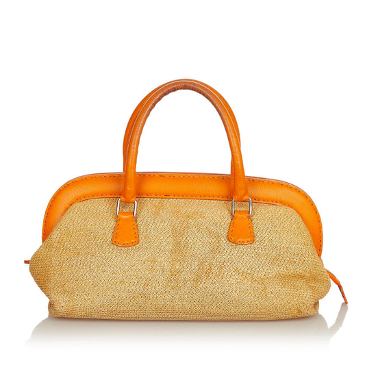 Fendi Selleria Straw Handbag (25887)