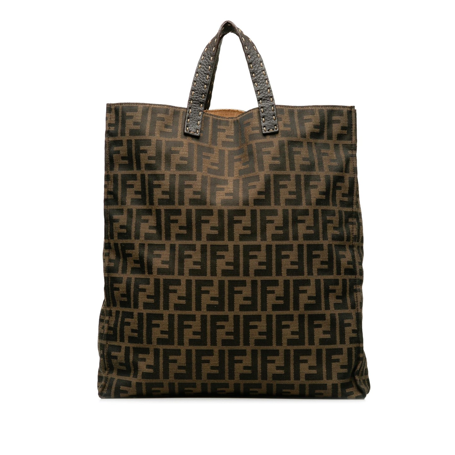 Fendi Selleria Trimmed Zucca Vertical Tote (AXod86)