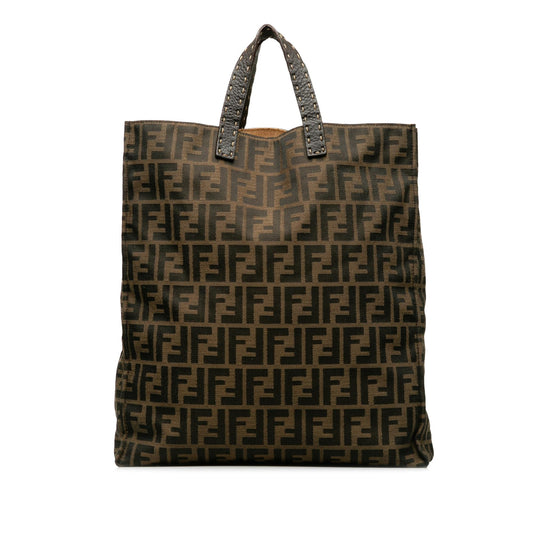 Fendi Selleria Trimmed Zucca Vertical Tote (AXod86)