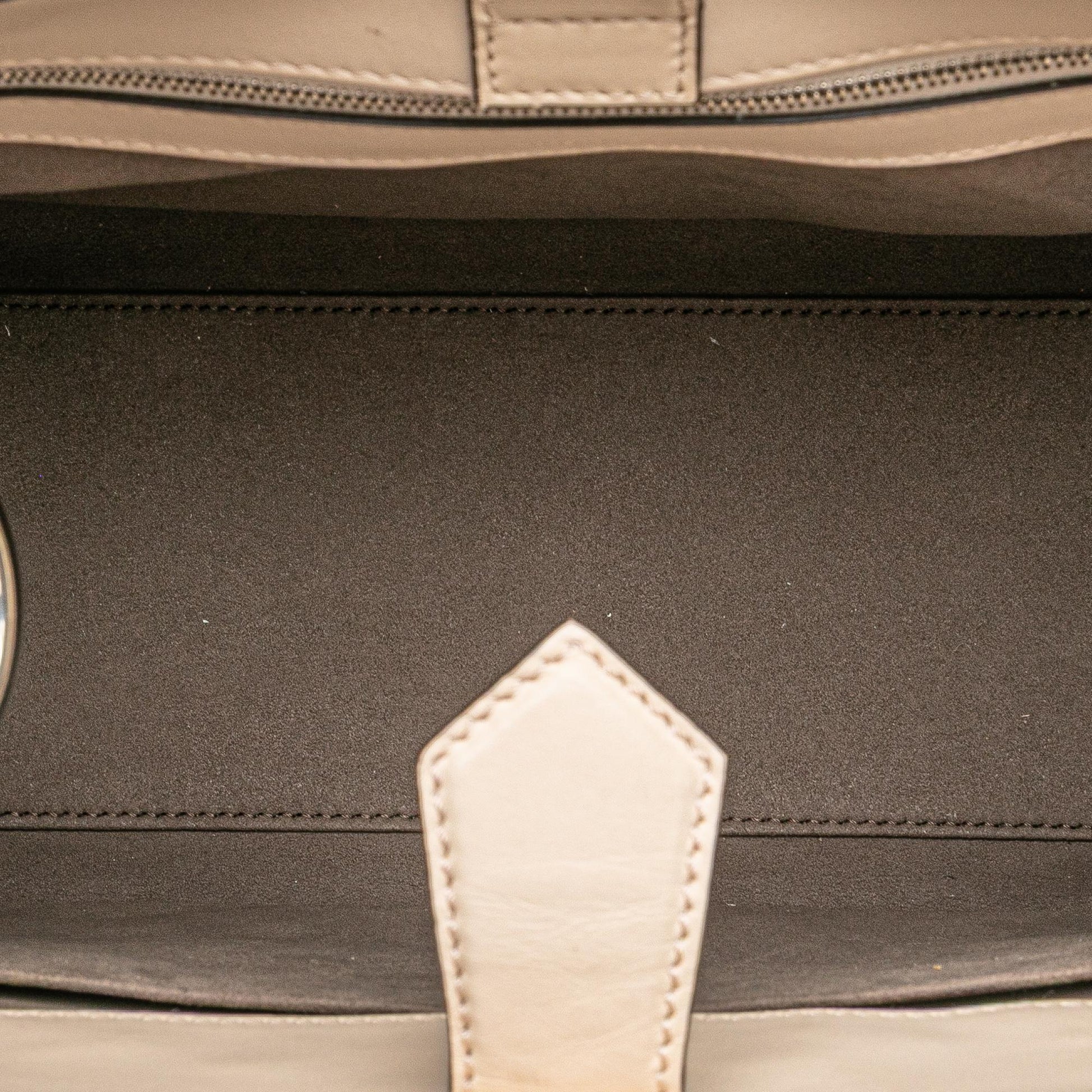 Fendi Small Bicolor Calfskin Whipstitch Runway Satchel