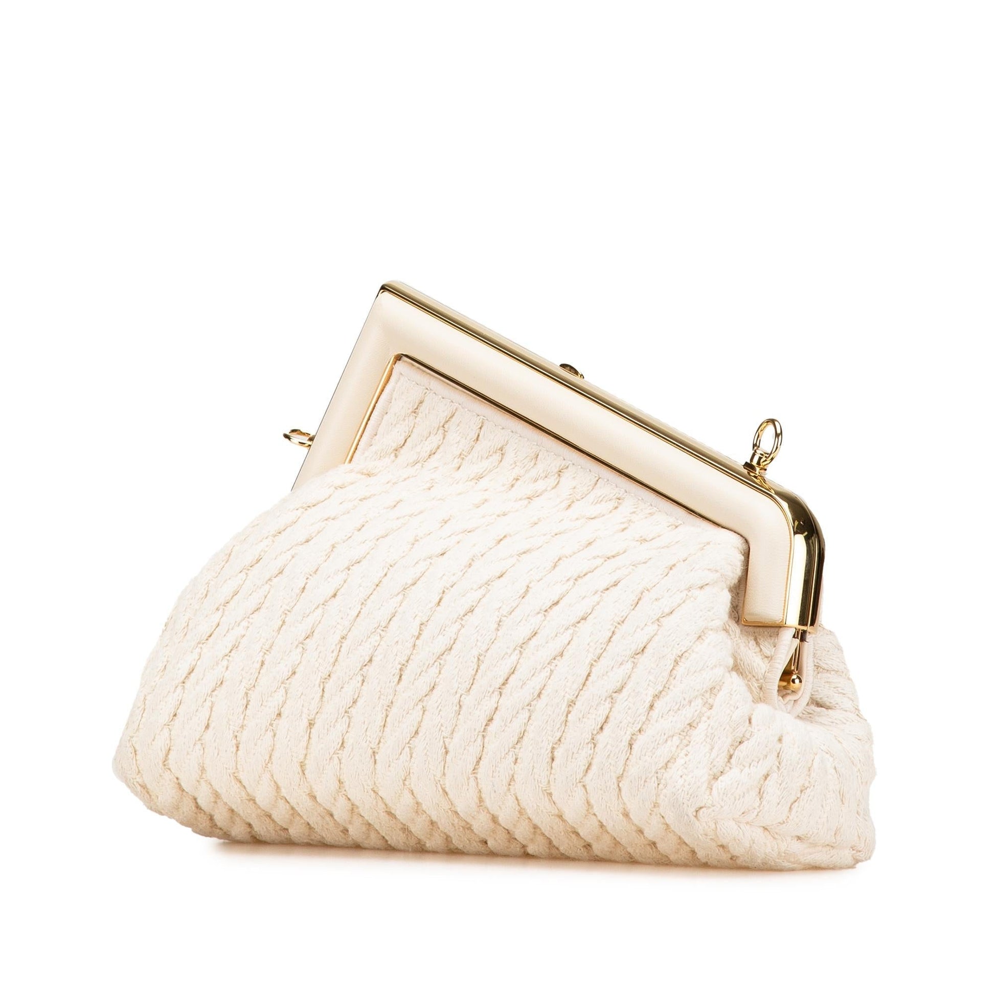 Fendi Mini Zucca Embossed Leather Baguette Satchel