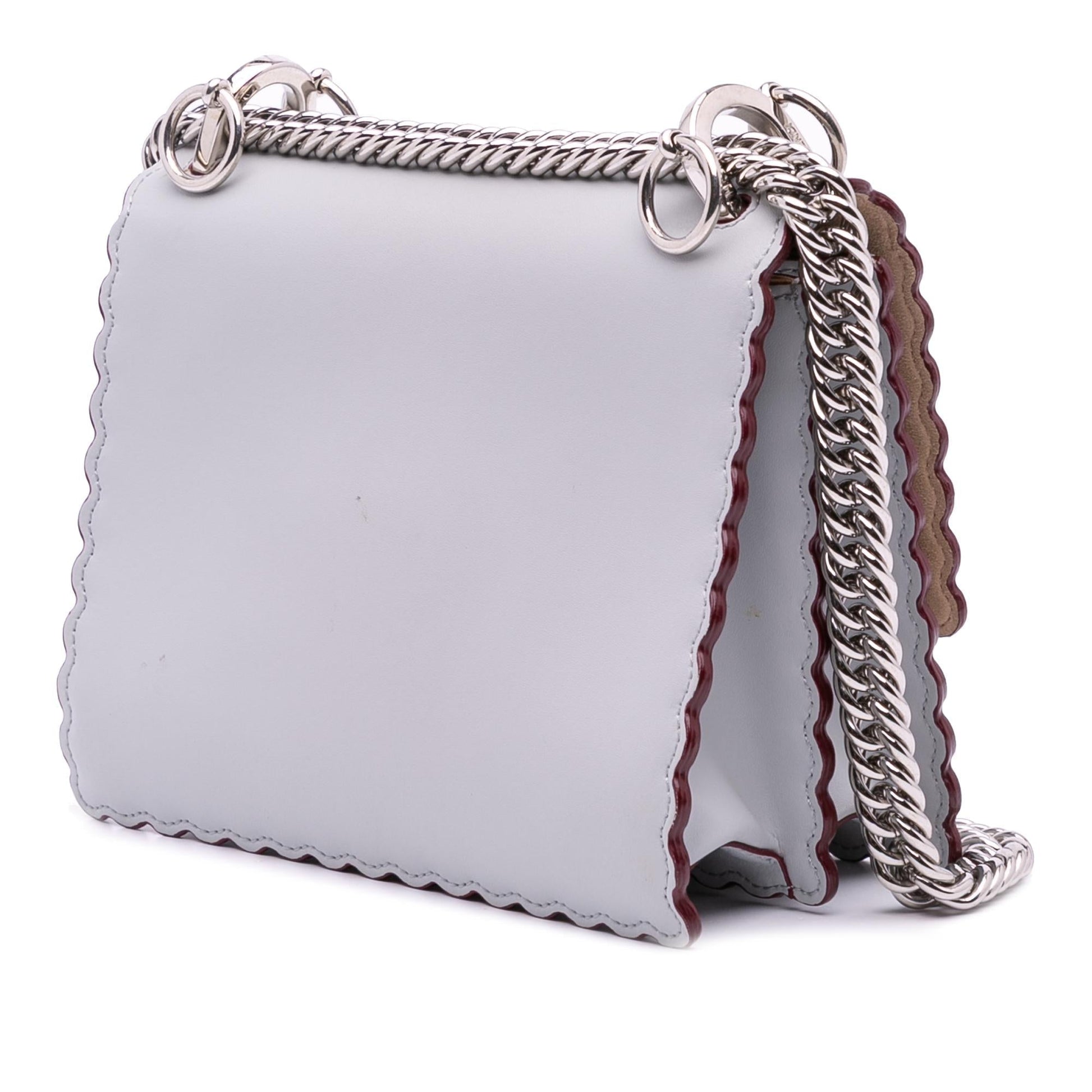 Fendi Small Leather Studded Scalloped Kan I
