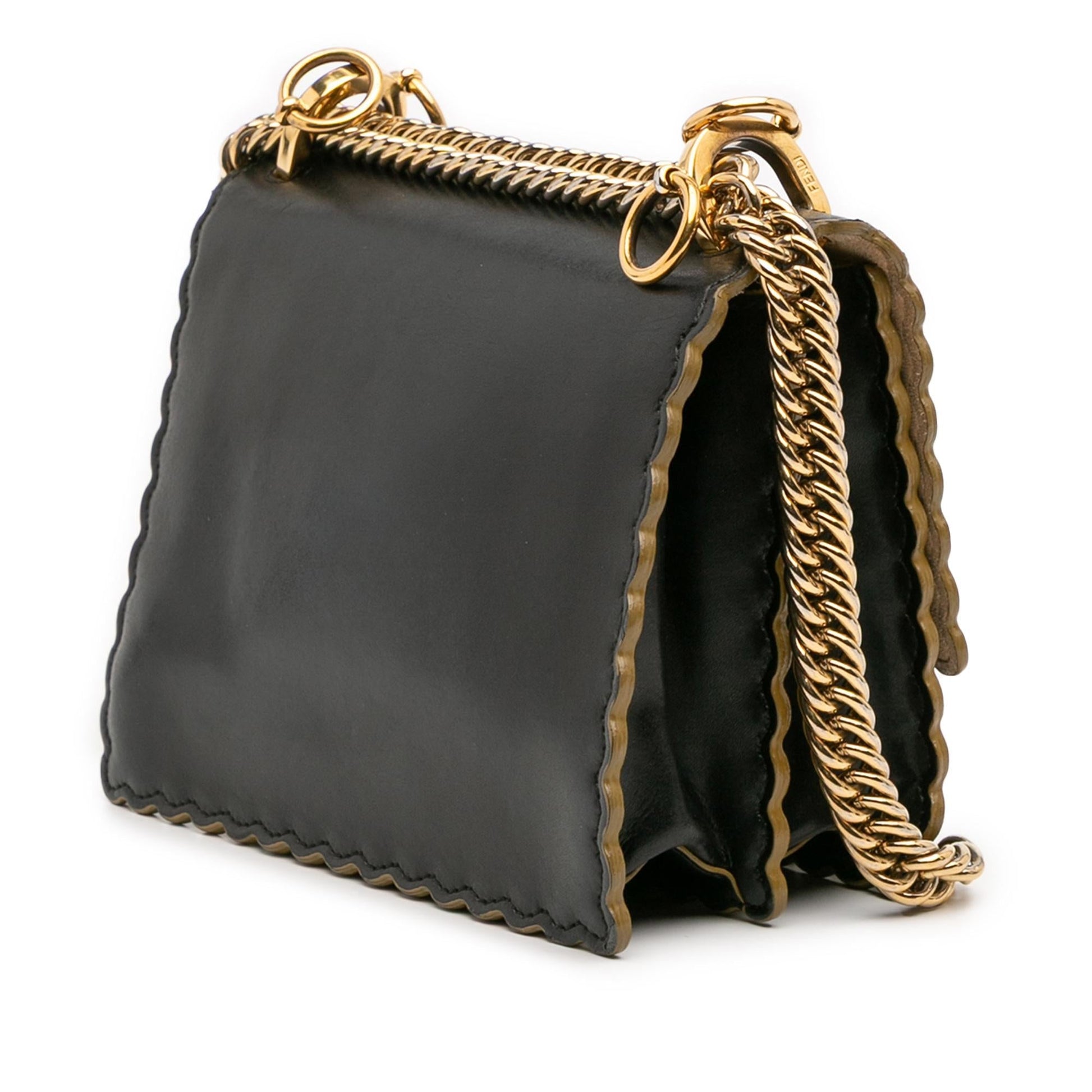 Fendi Small Scalloped Leather Kan I Crossbody