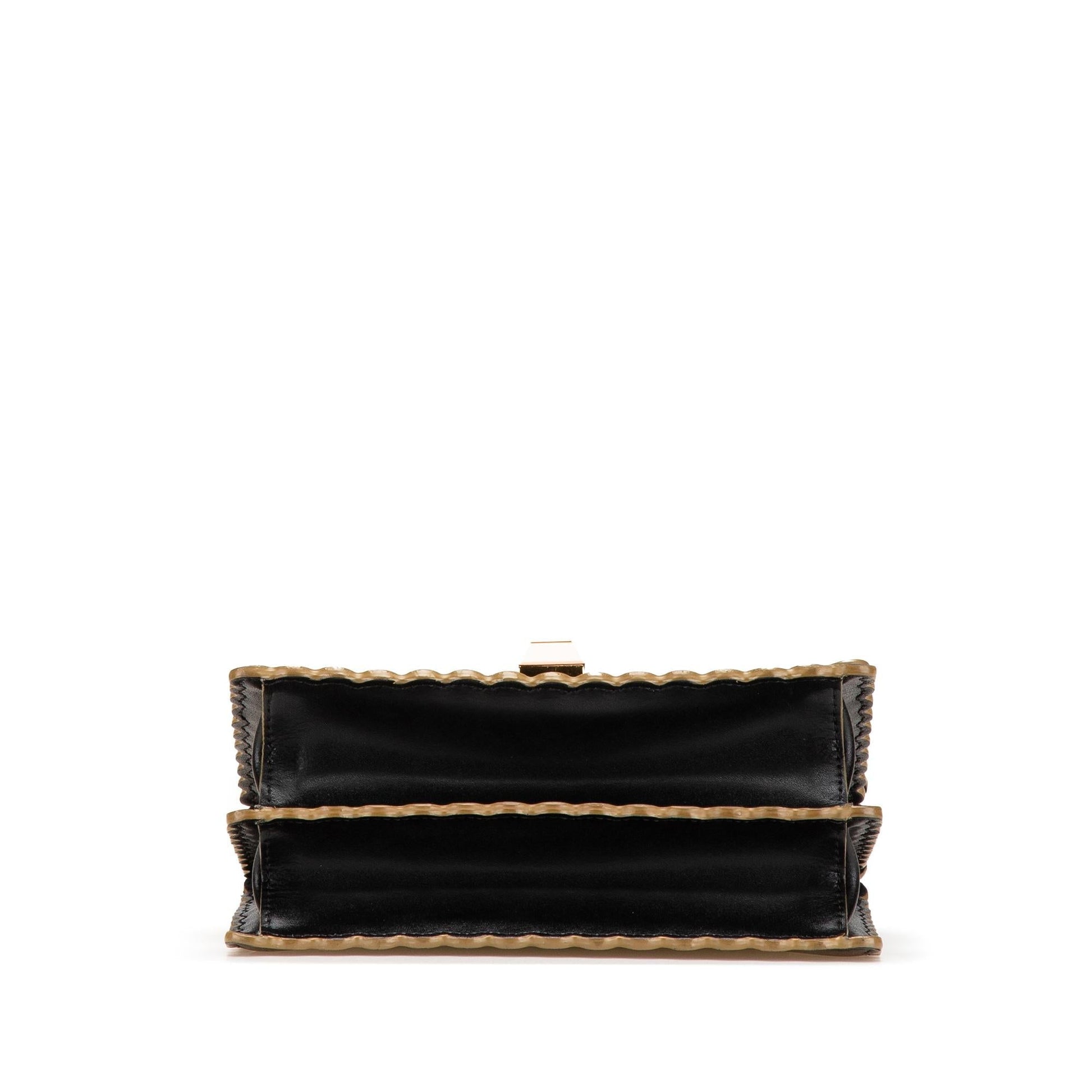 Fendi Small Scalloped Leather Kan I Crossbody