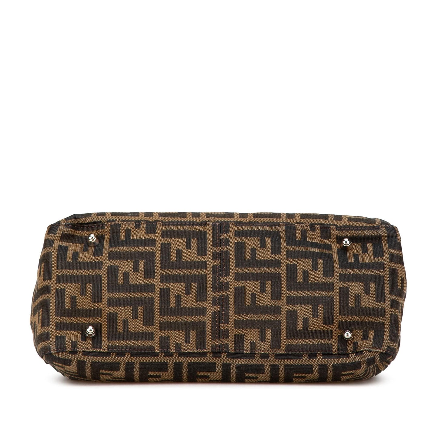 Fendi Zucca Canvas Double Flap Shoulder Bag