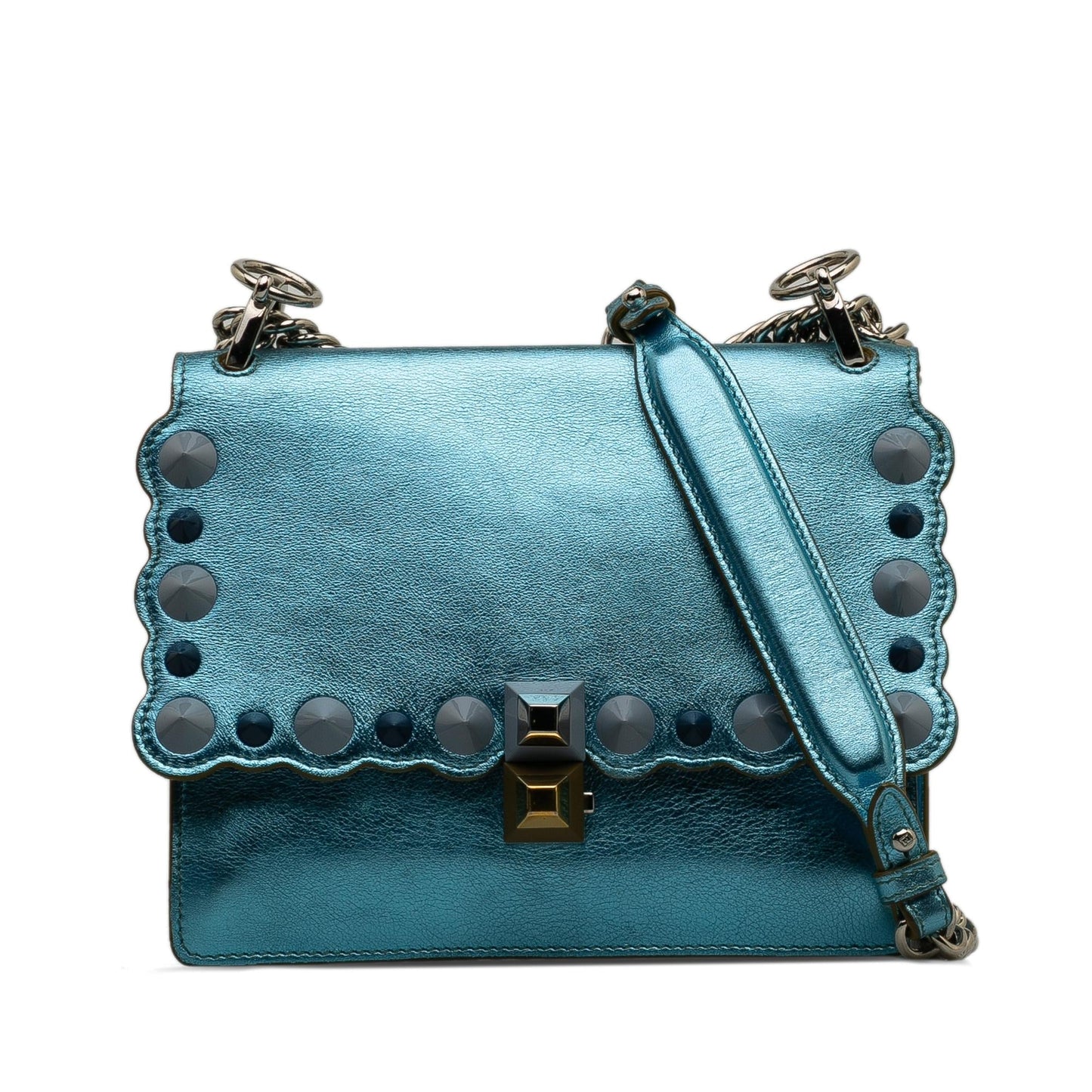 Fendi Studded Scalloped Kan I Crossbody (CeGCcL)