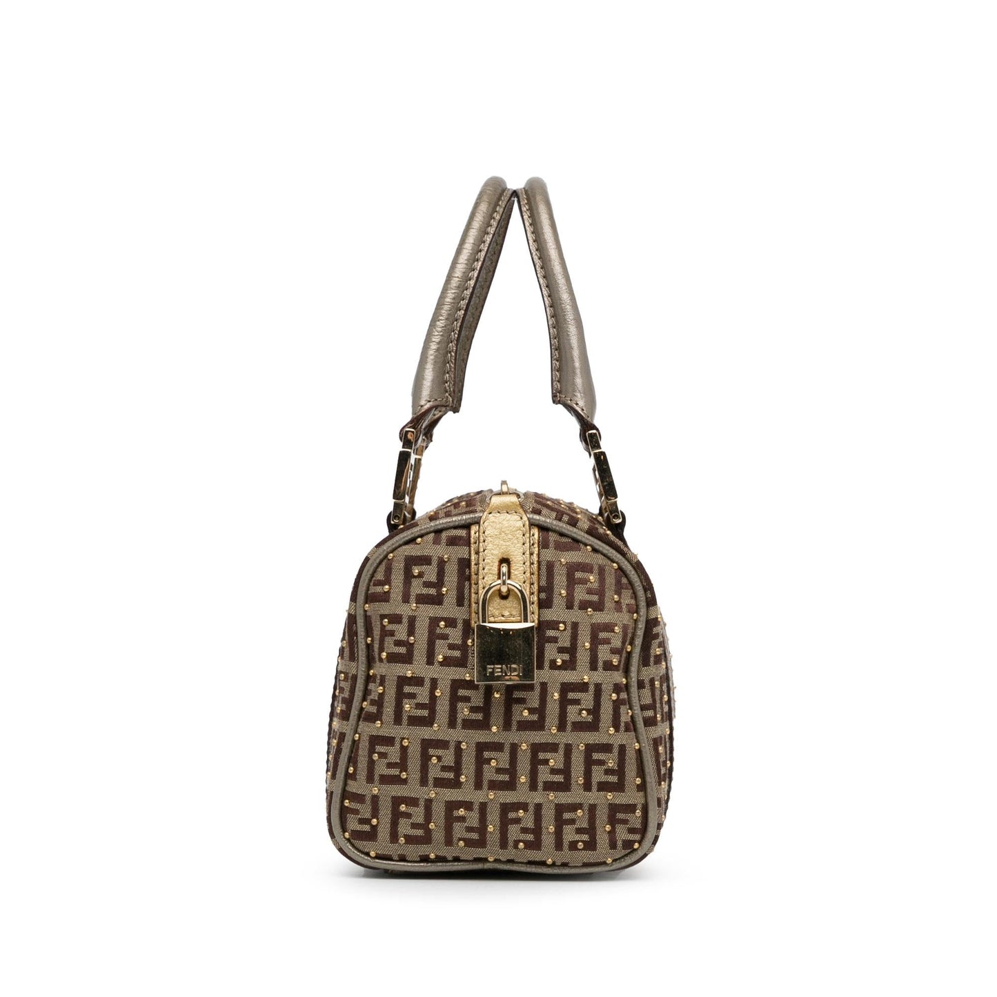 Fendi Studded Zucchino Boston Bag (q9Lttm)