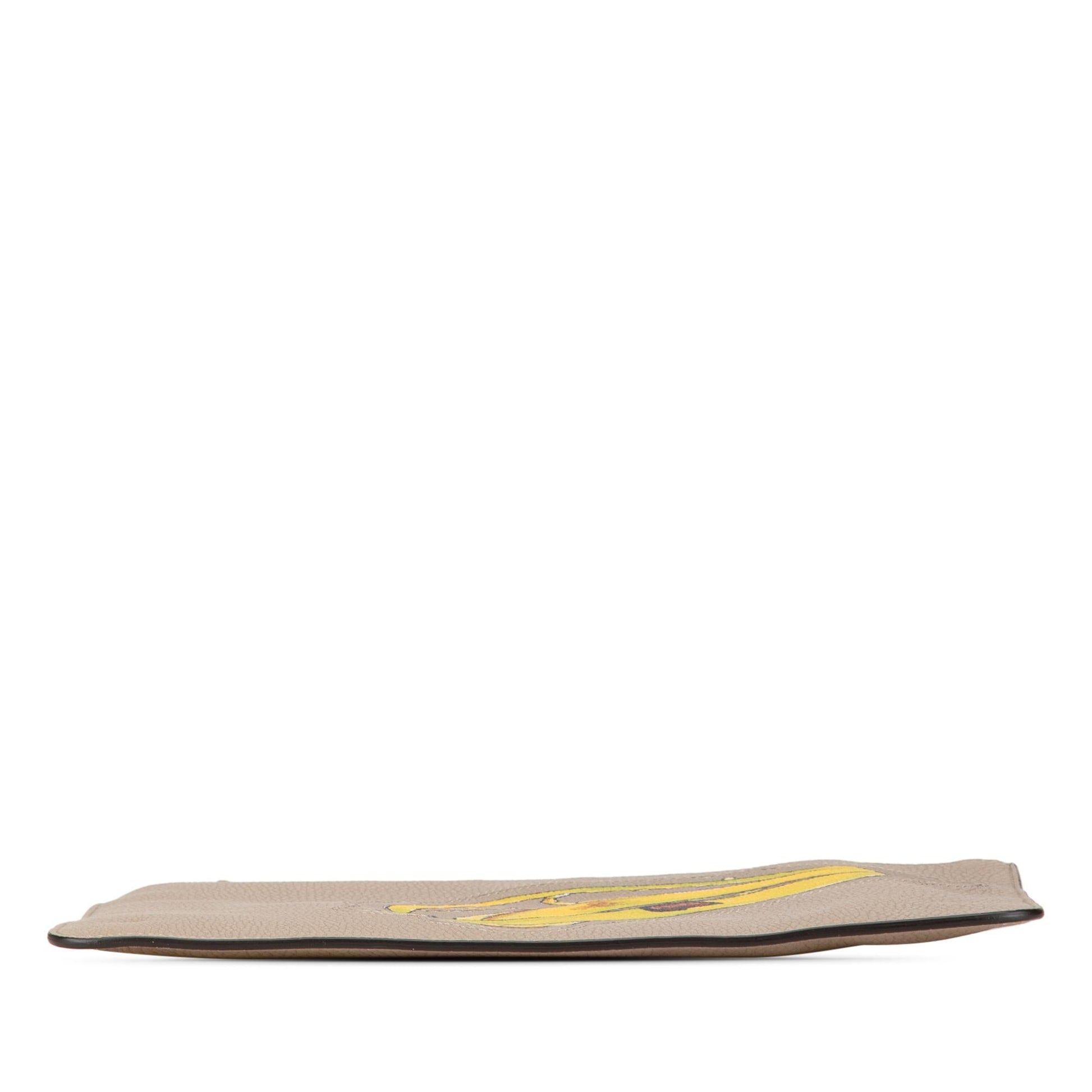 Fendi Sue Tilley Leather Banana Zip Clutch