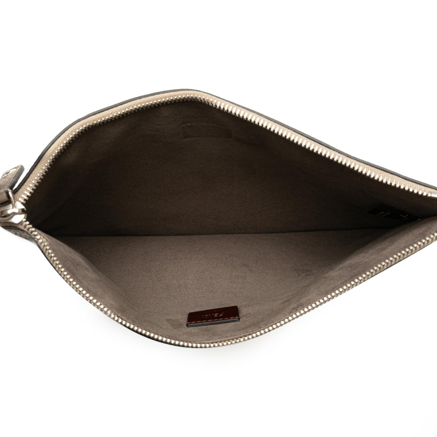 Fendi Sue Tilley Leather Banana Zip Clutch