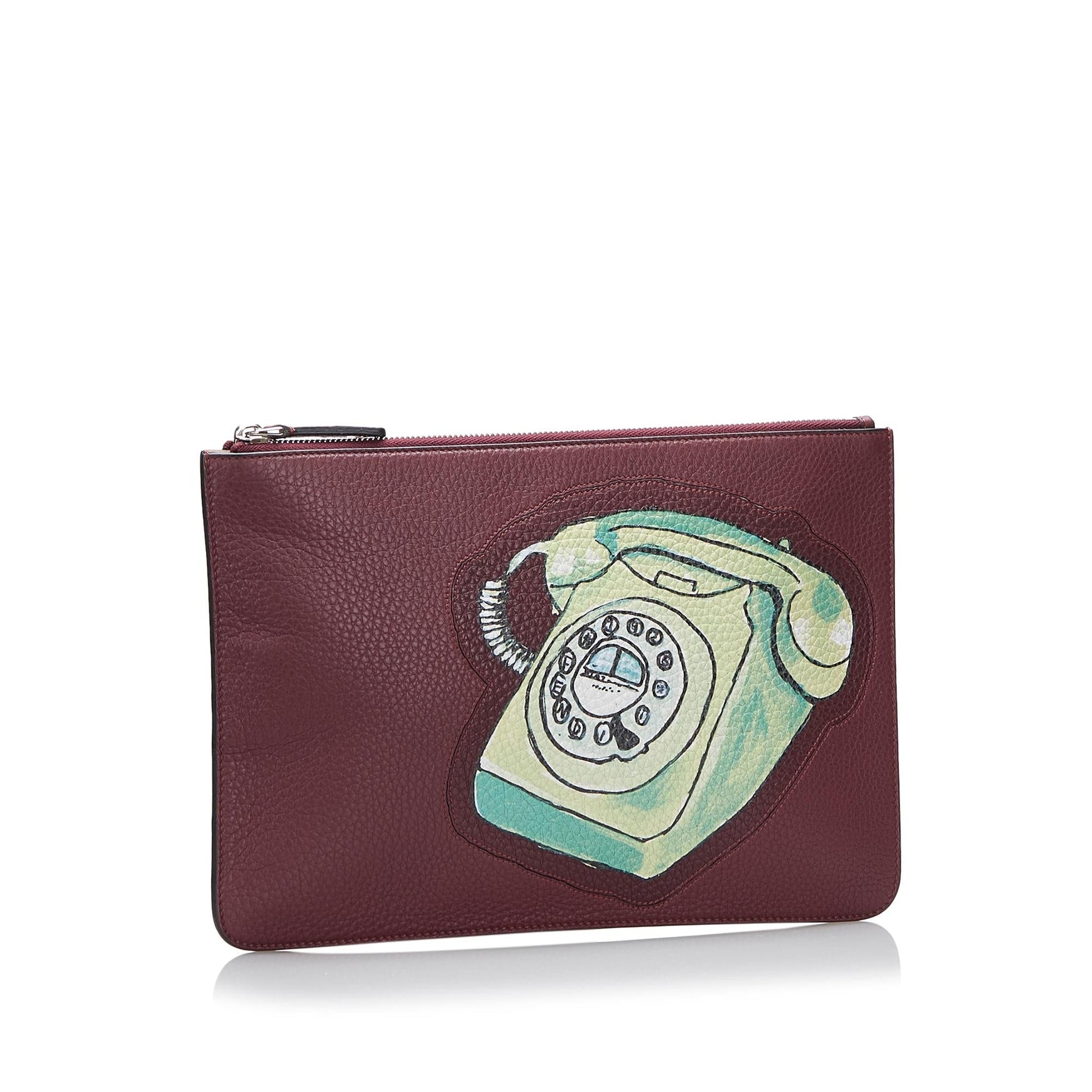 Fendi Telephone Leather Clutch