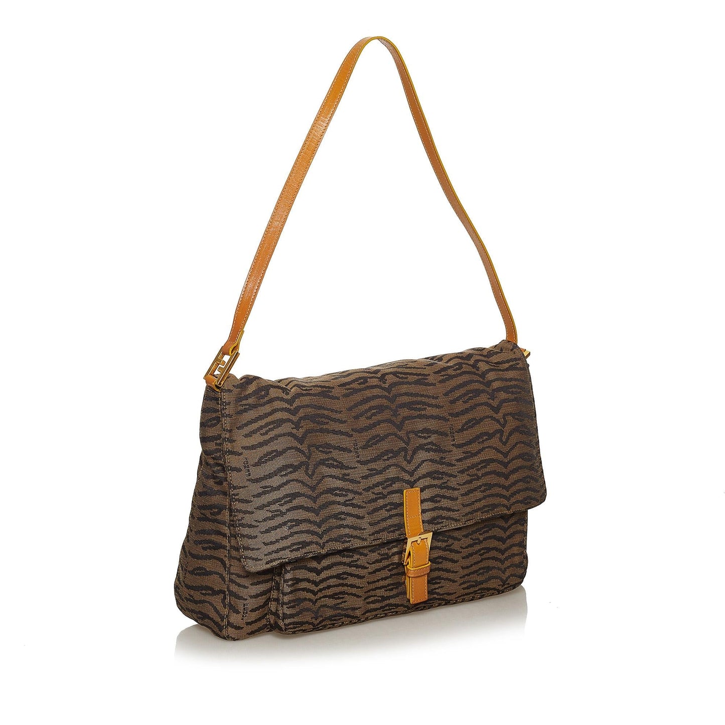 Fendi Tiger Print Canvas Shoulder Bag (37574)