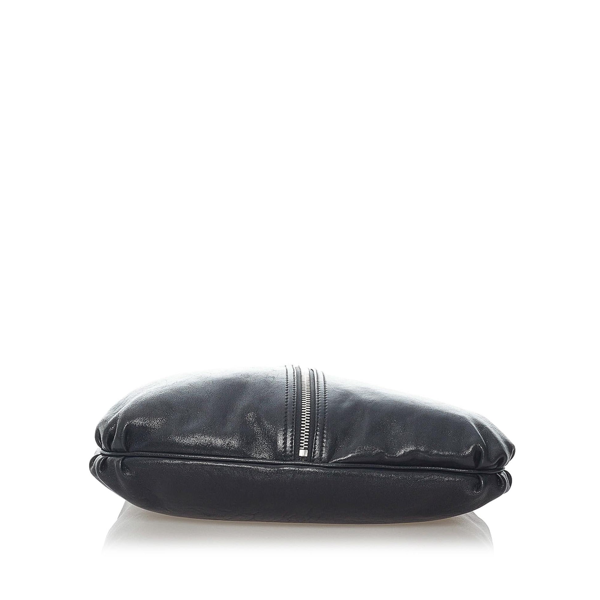 Fendi Unzipped Leather Hobo Bag