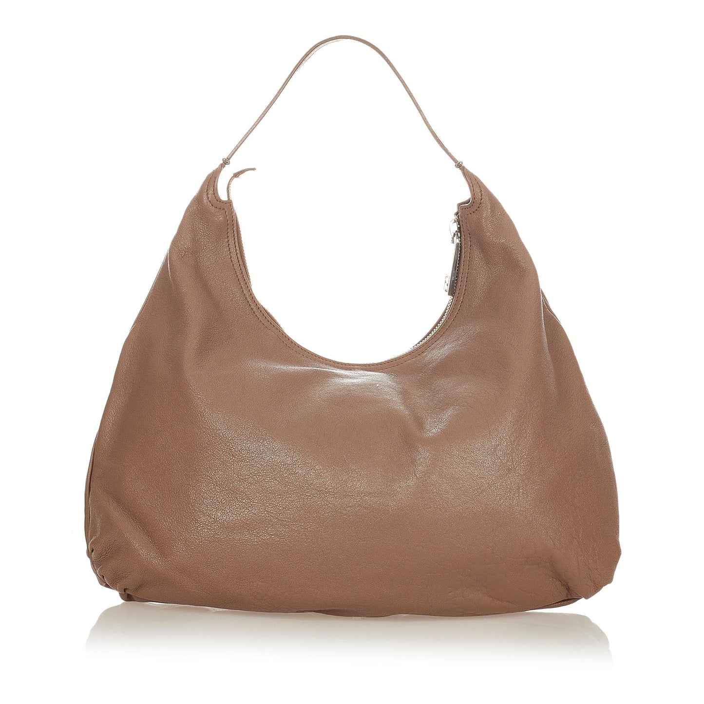 Fendi Unzipped Leather Shoulder Bag (25226)