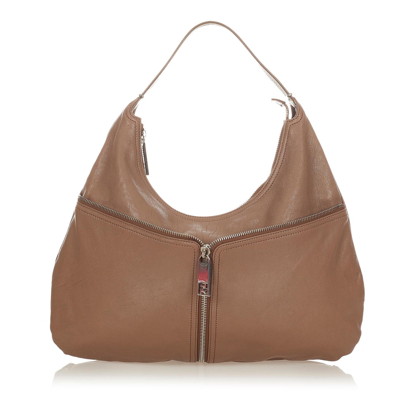 Fendi Unzipped Leather Shoulder Bag (25226)