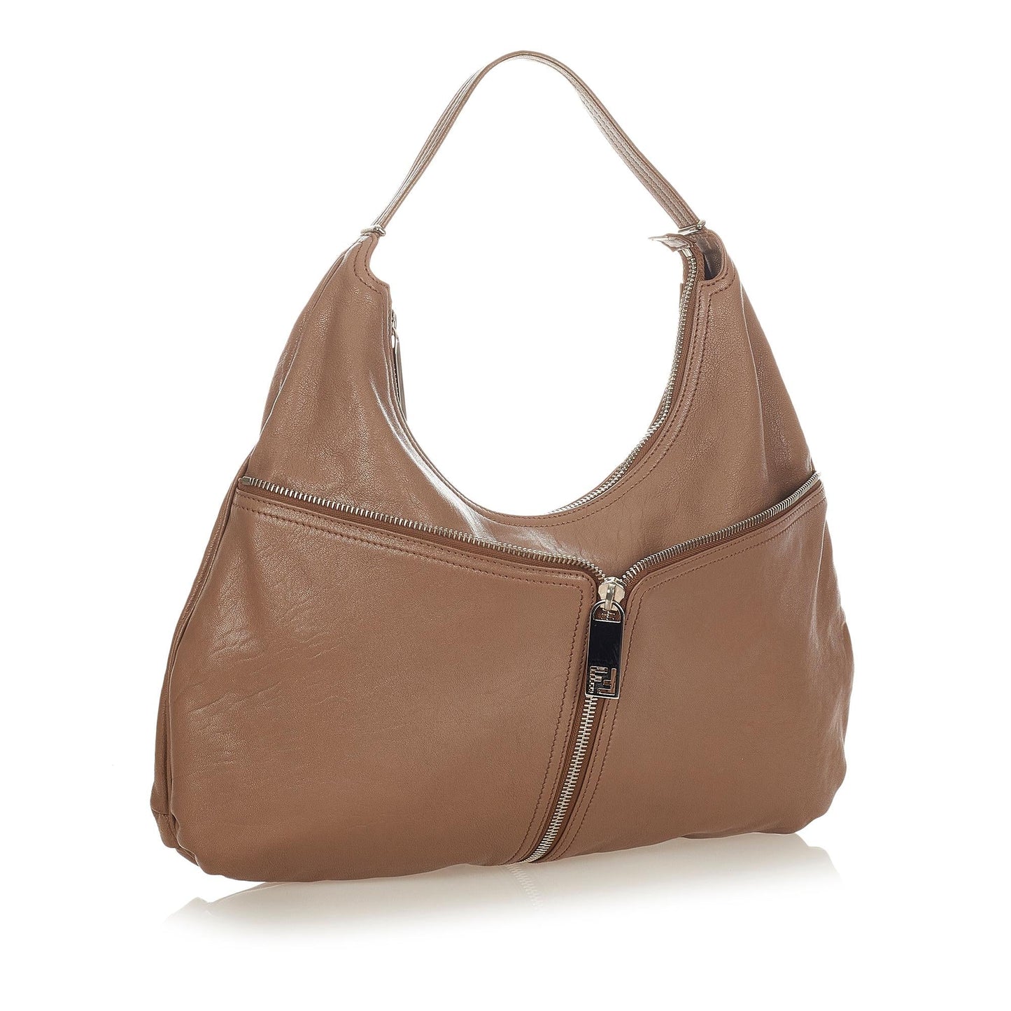 Fendi Unzipped Leather Shoulder Bag (25226)